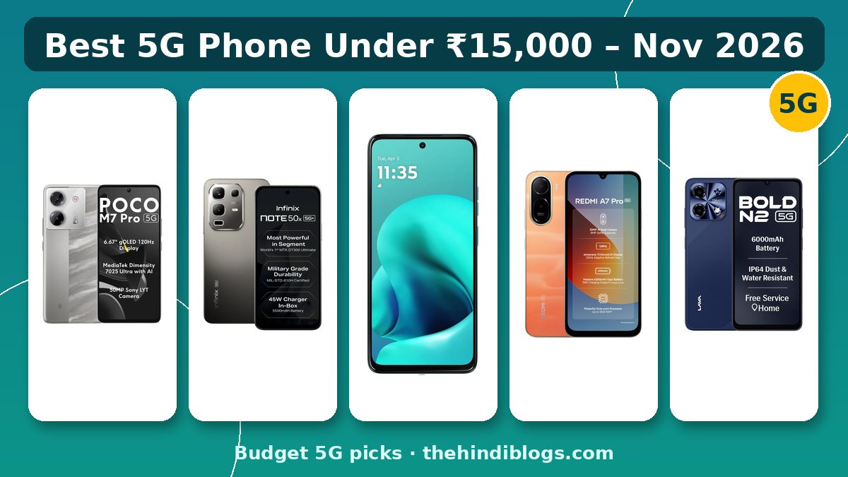 Best 5G phone under 15000 November 2026 – budget phones