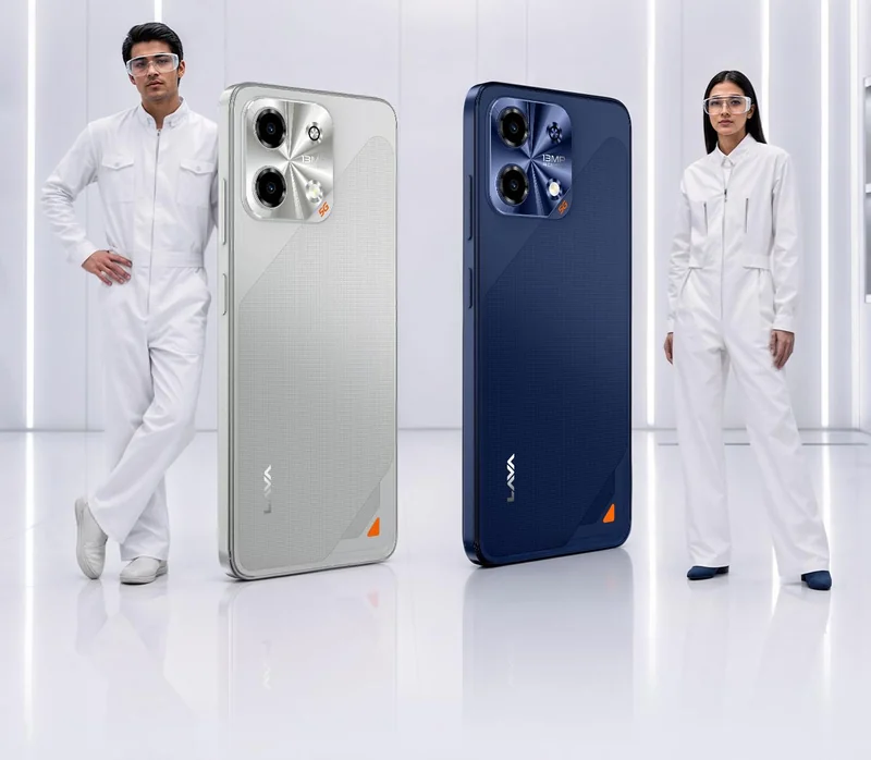 Lava Bold N2 5G silver aur blue colours, Amazon par milne wala budget 5G phone