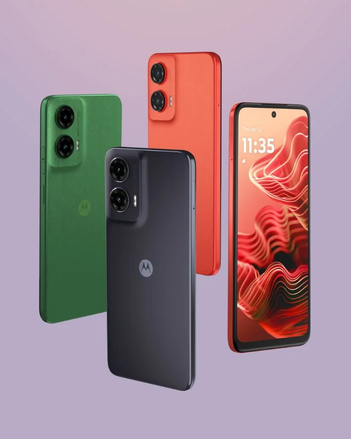 Motorola moto g35 5G green, red aur black colours